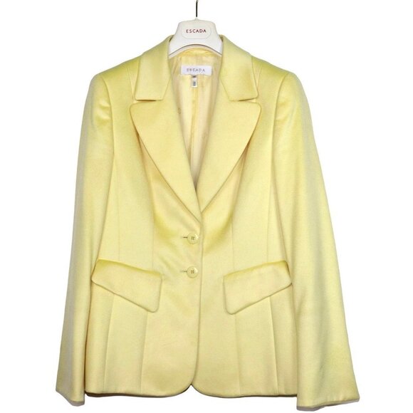 Escada Pastel Yellow 100% Cashmere Blazer - Picture 1 of 9